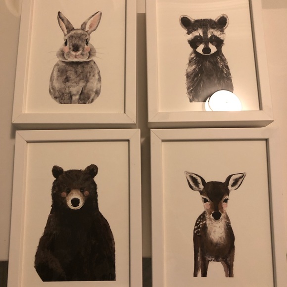 Set of 8 Minted Baby Woodland Animal Prints - Picture 2 of 3